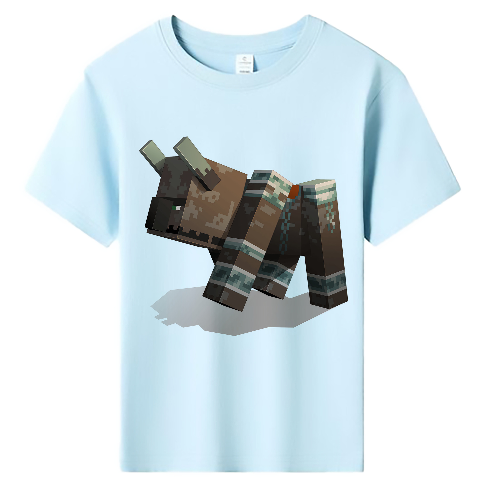 （画像用） マインクラフト ブロックの世界 Minecraft MC Block world 綿100％キッズTシャツ（フロントプリント）